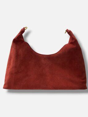Simkhai Women's Red Suede Twisted Handle Magnetic Nixi Shoulder Bag